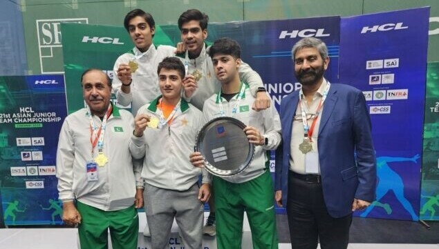 Pakistan’s Junior Squash Team beats the India in the Asian Junior Squash Championship