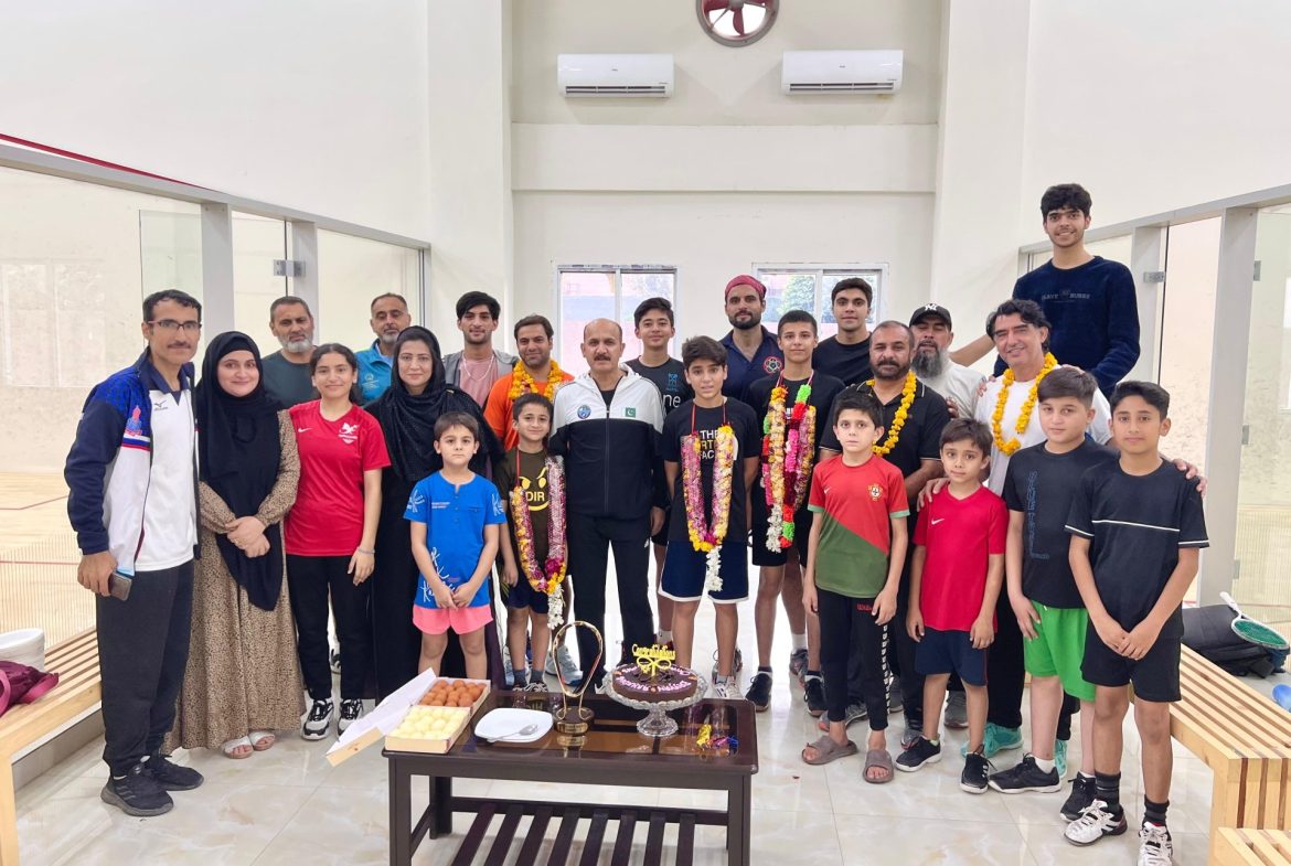 Champions of Doha Junior Squash Championship were warmly received at Hashim Khan Squash Academy, Peshawar