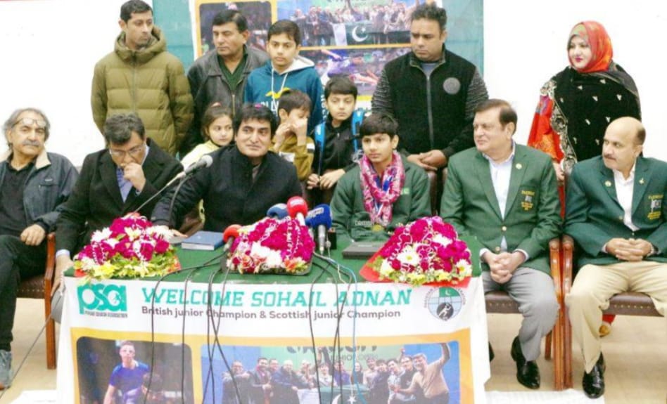 ” British Junior Open Champion Sohail Adnan Welcomed back home “