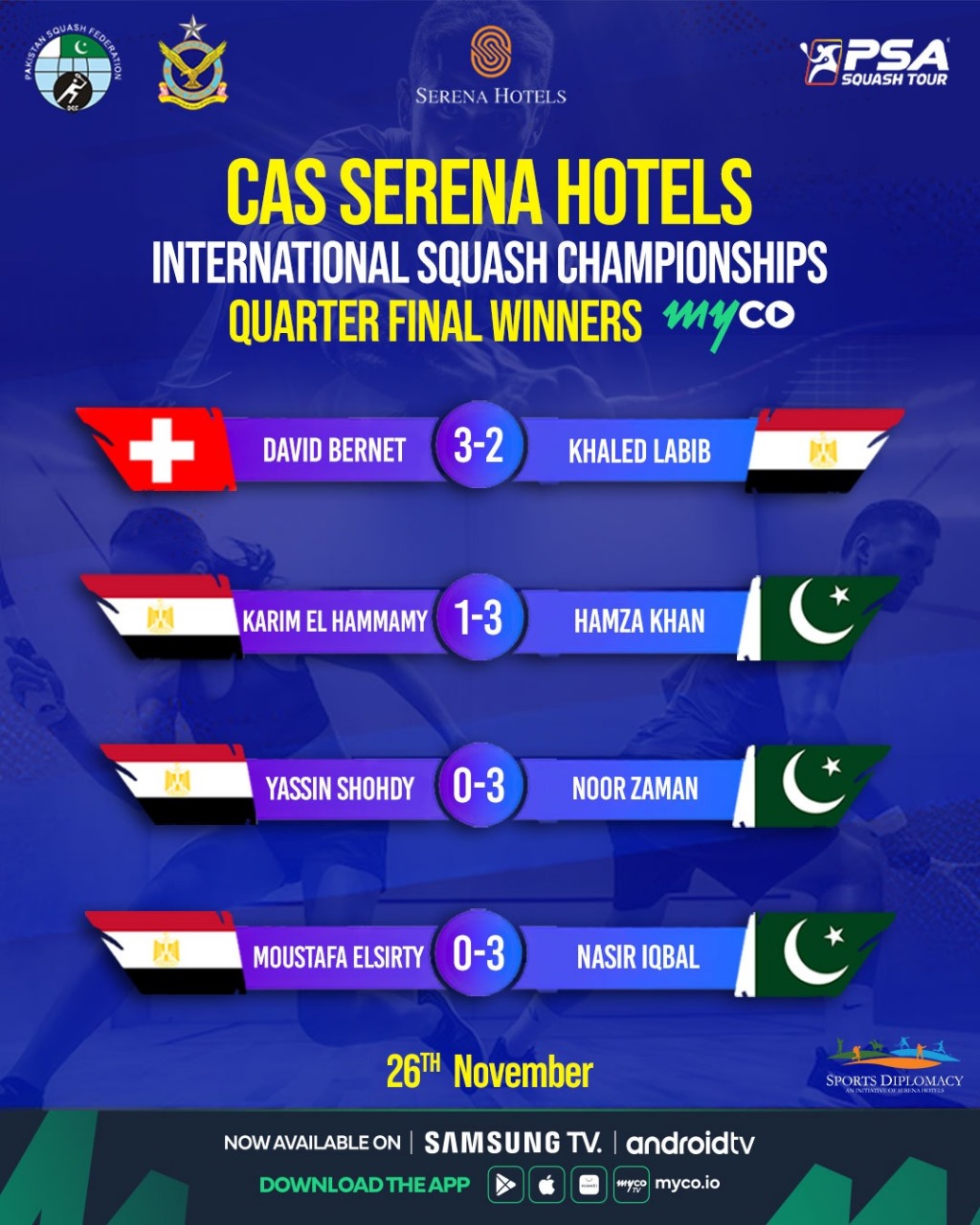 CAS‑Serena Hotels International Squash Championship 2025 – Semi‑Finalists Decided